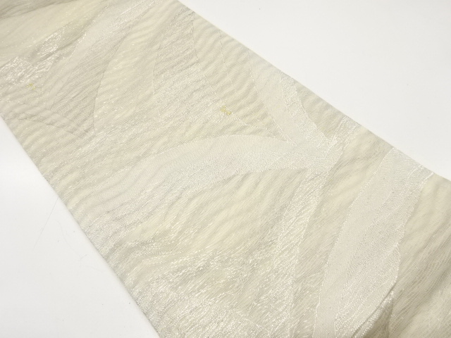 JAPANESE KIMONO / ANTIQUE SUMMER FUKURO OBI / SILK / WOVEN ABSTRACT PATTERN